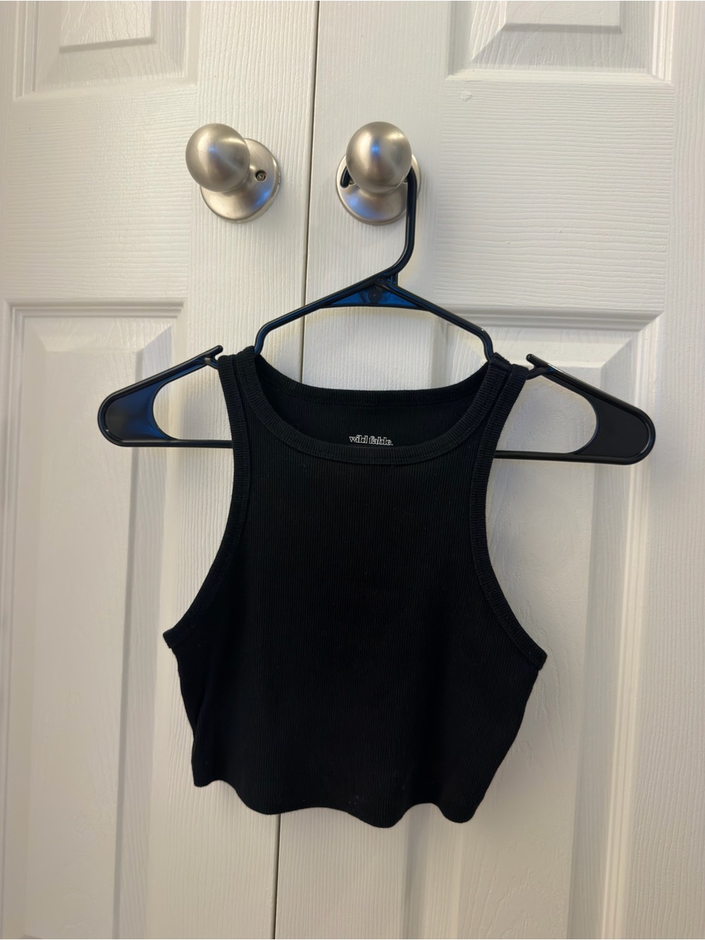 wild fable Black Ribbed Crop Tank
